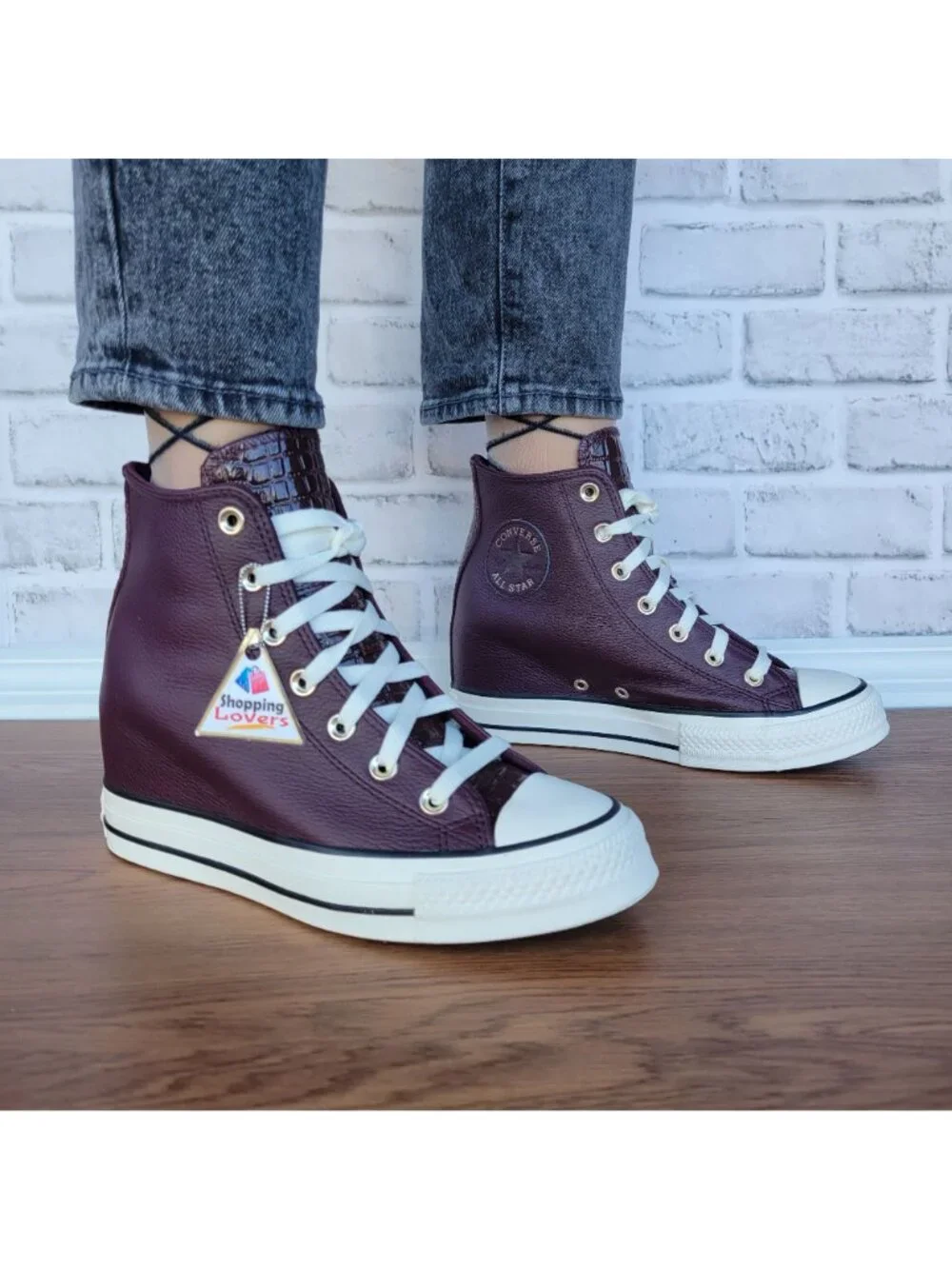 ❤️Converse Chuck Taylor All Star Wedge 7.5 Womens Shoes Sneaker Burgundy A12349C - Picture 2 of 13